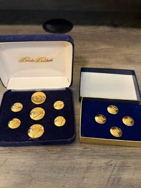 Brooks Brothers Vintage Blazer Buttons New in Box Gold tone. 2 boxes!